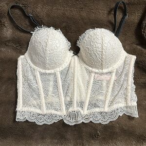 VICTORIAS SECRET Dream Angles Lined Demi Crème Sz 34B